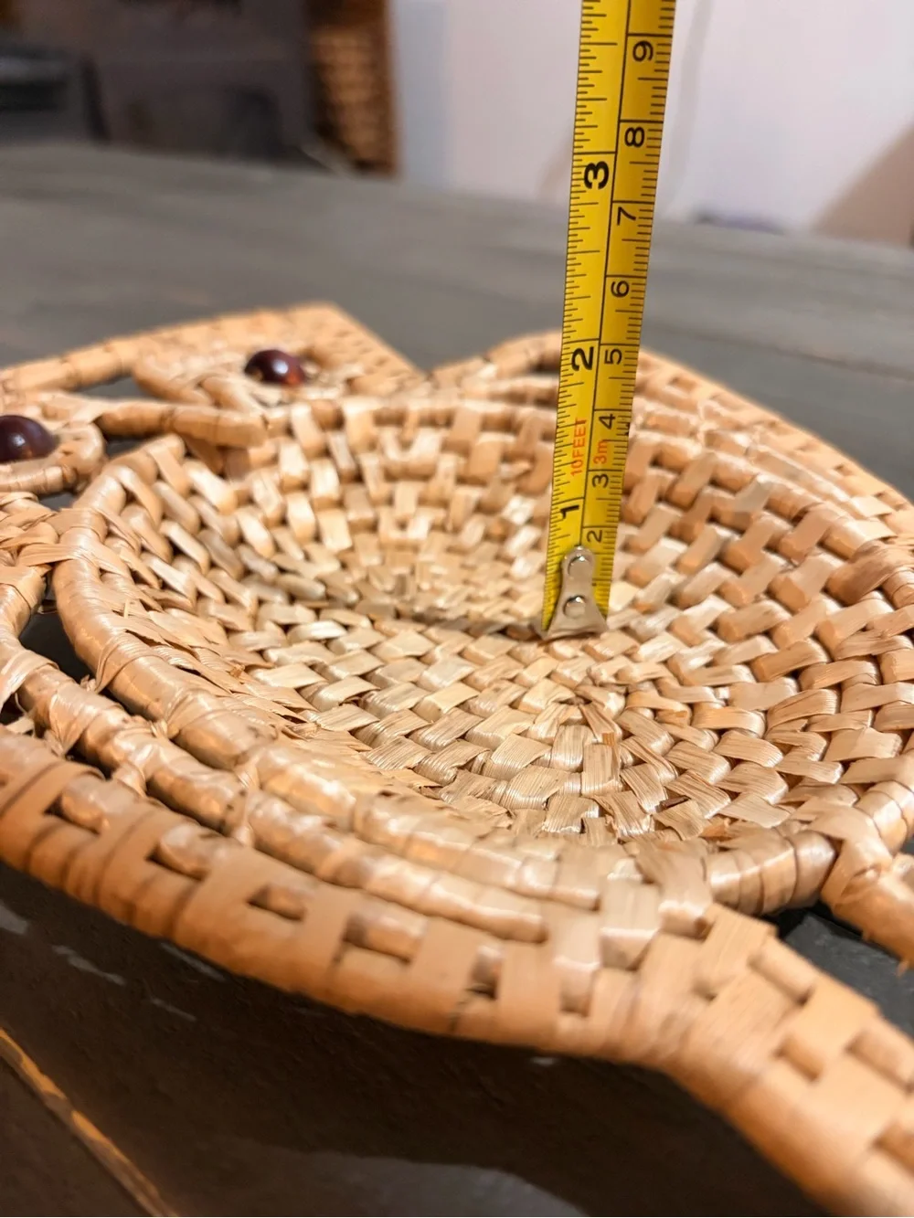 Handwoven Natural Wicker Owl Wall Accent